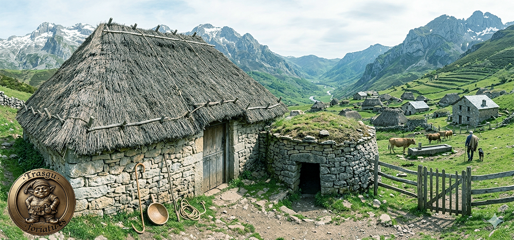 Braña típica de aldea populares de Asturias